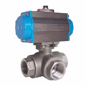 三通不鏽鋼氣動球閥 三通不鏽(xiù)鋼氣動球閥