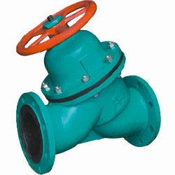 直流式襯膠隔膜(mó)閥 直流式襯膠隔膜閥