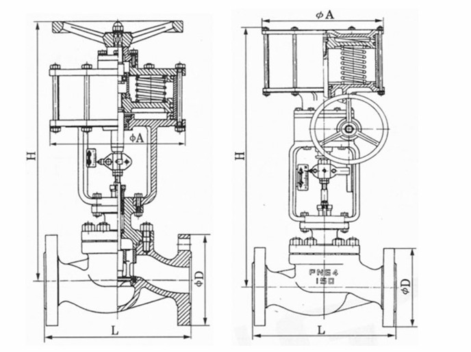氣動帶手動活塞式切斷閥結構圖(tú)