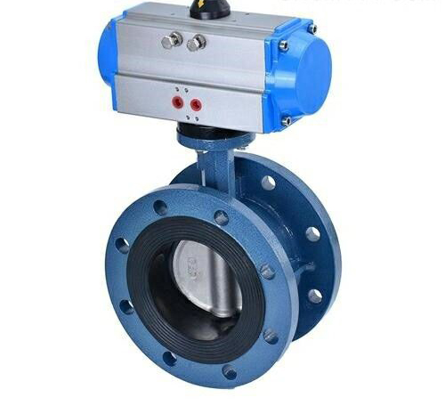 法蘭式氣(qì)動全襯膠蝶閥 法蘭式氣動全(quán)襯膠蝶閥
