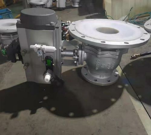 氣動襯氟放料球(qiú)閥 氣動(dòng)襯氟放料球閥