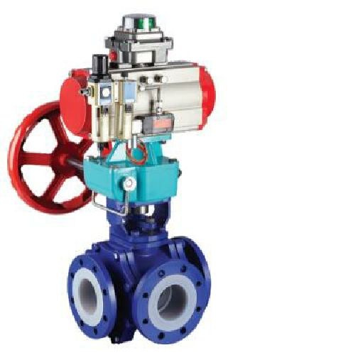 氣動(dòng)襯氟三通球閥 氣動襯(chèn)氟三通球閥