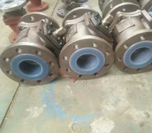 氣動法蘭襯氟球閥 氣動法蘭襯氟球閥