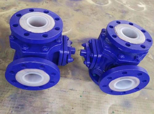 氣動三(sān)通襯氟球閥 氣動三通襯氟球閥